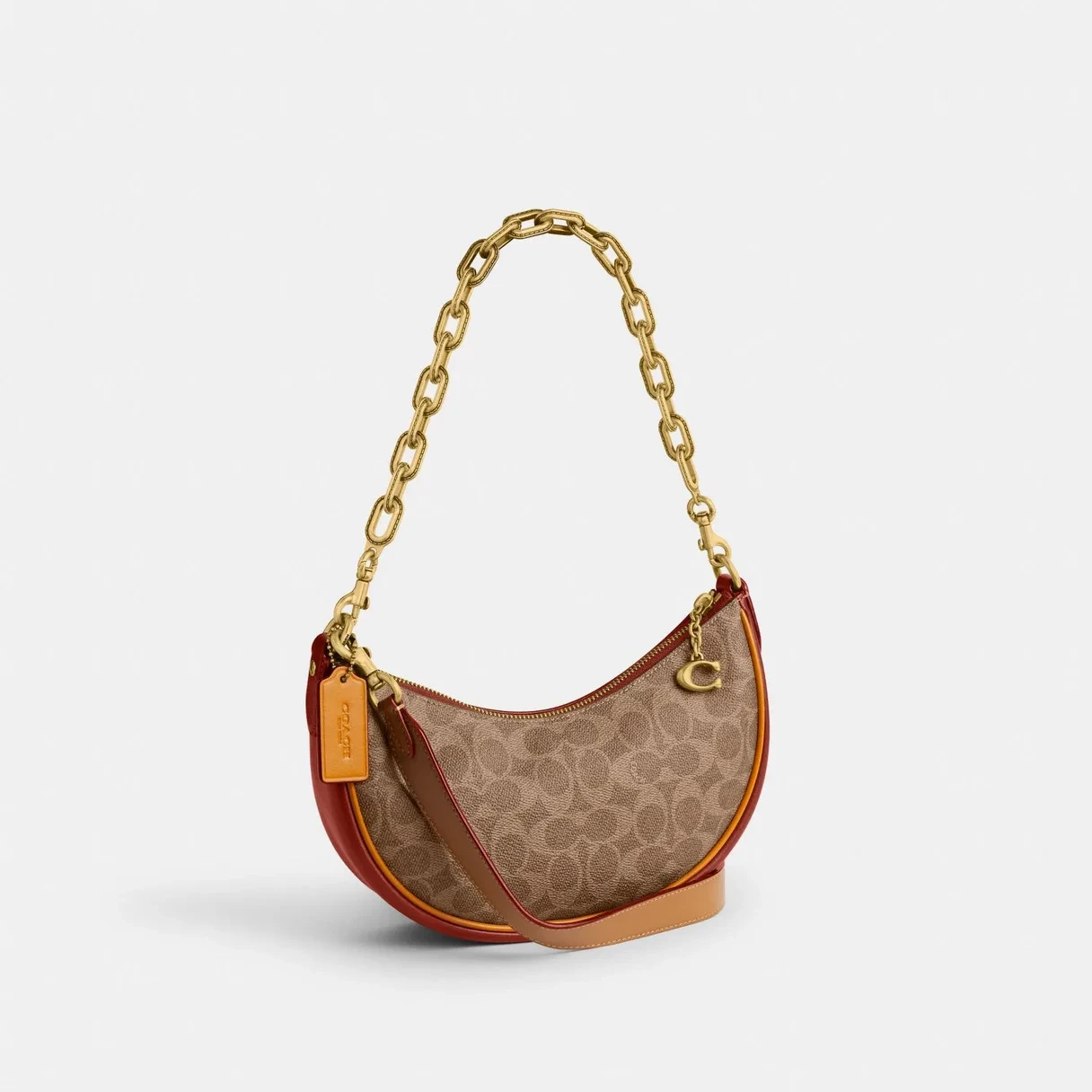 Сумка жіноча через плече Coach Mira 24 з шкіряним кліпсовим замком