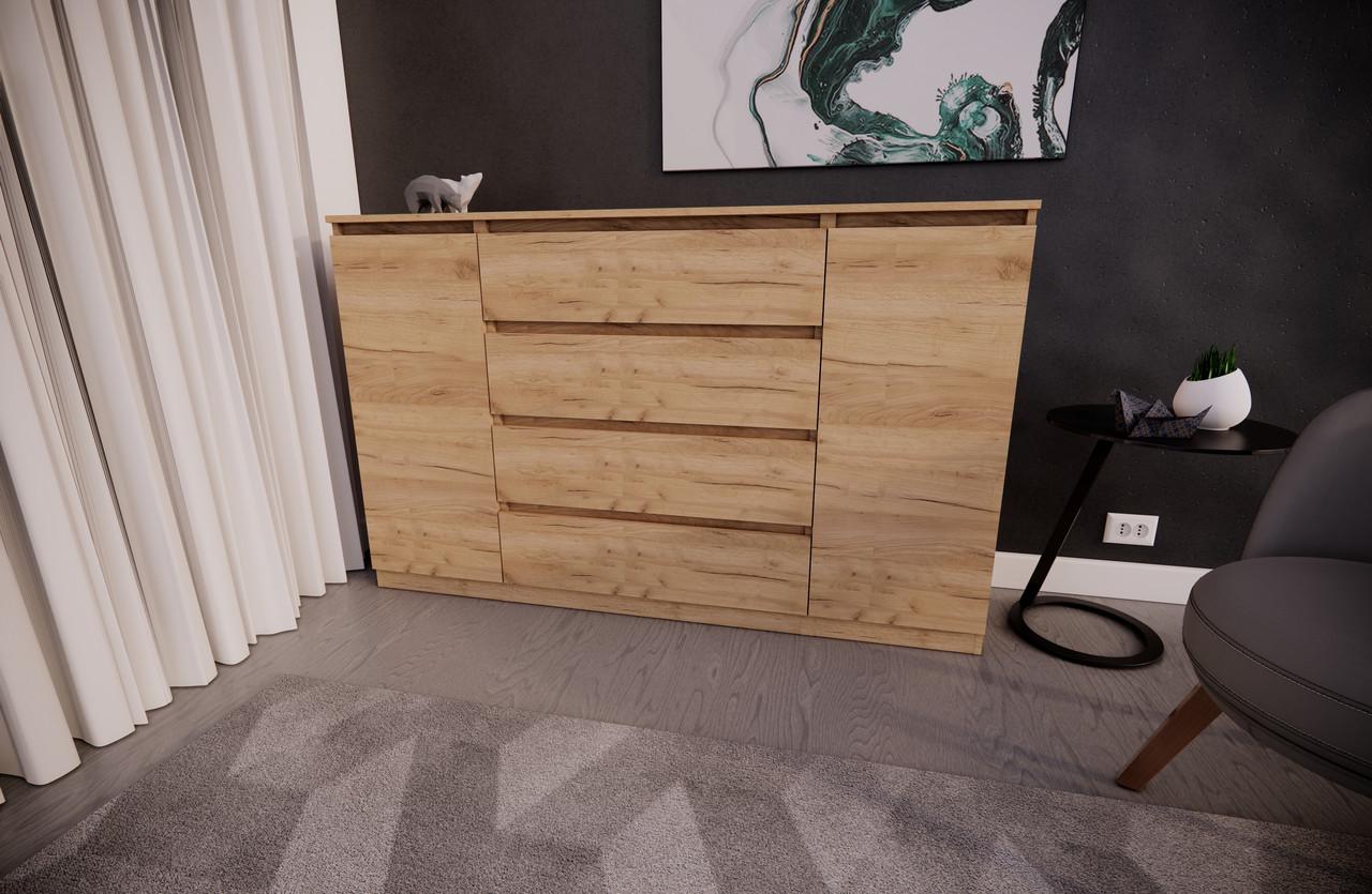 Комод MEBEX на 4 шухляди з боковими тумбами 160х40х100 см Дуб Крафт (VERTO4B1600DC) - фото 3