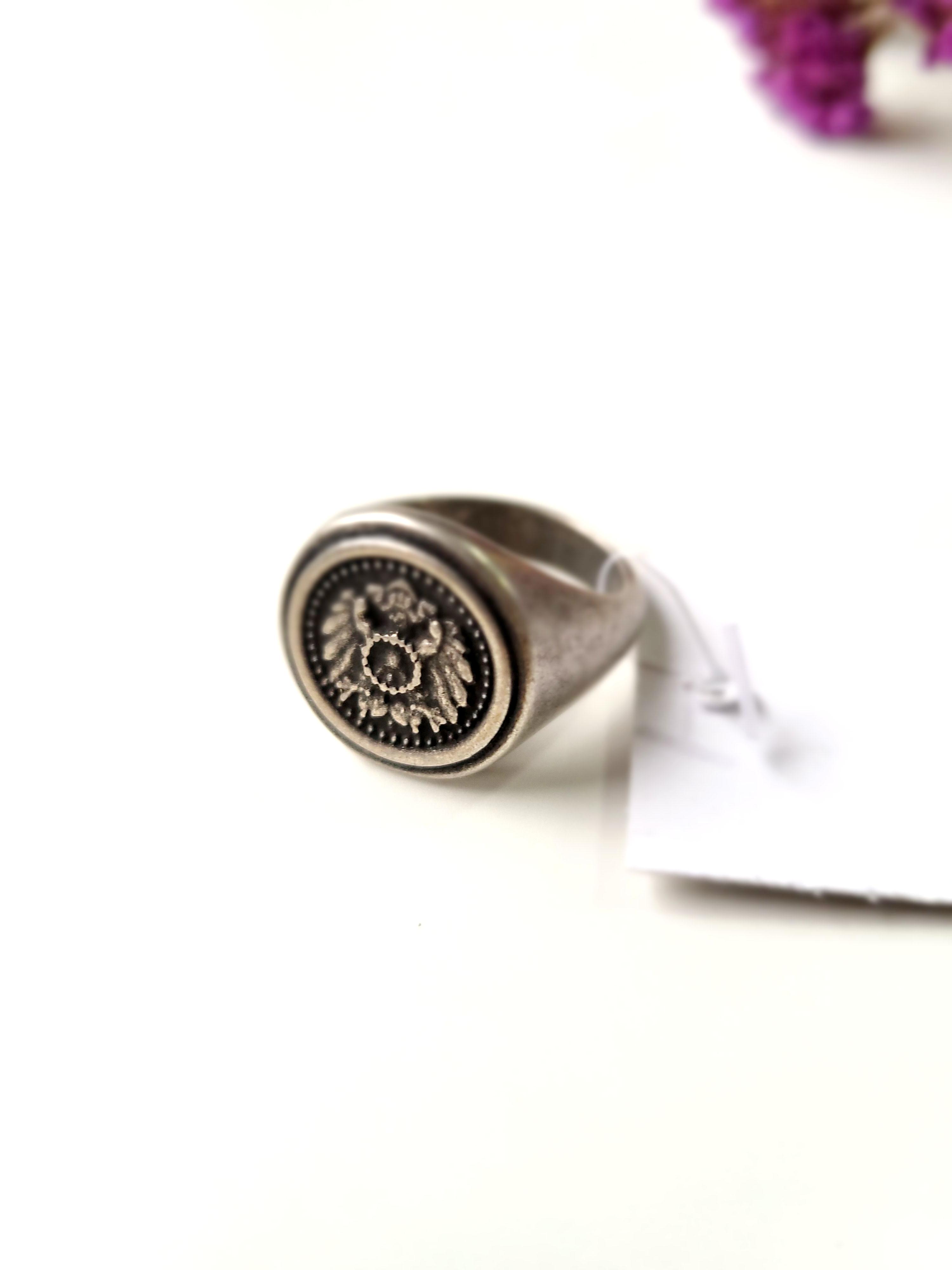 Перстень мужской с крыльями Серебристый (10803)