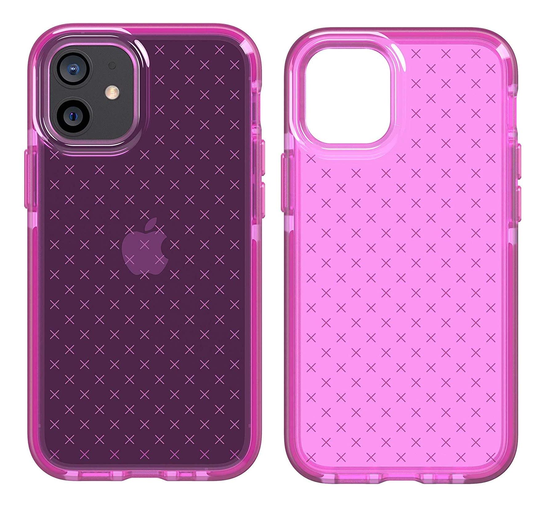 Противоударный чехол с антимикробным покрытием Tech21 Evo Check для Iphone 12 Mini (5.4") Mystical Fuchsia