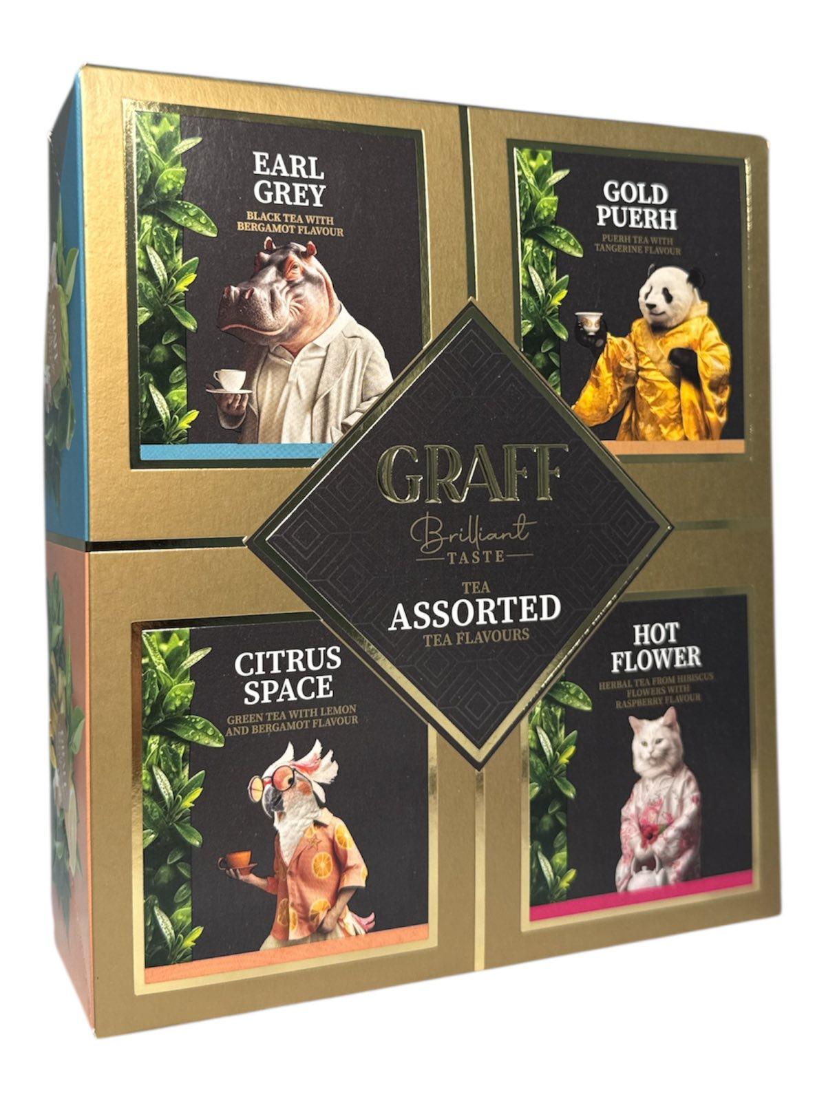 Чай чорний та зелений Graff Асорті чайних смаків 32 пак. по 1,5 г (61034)