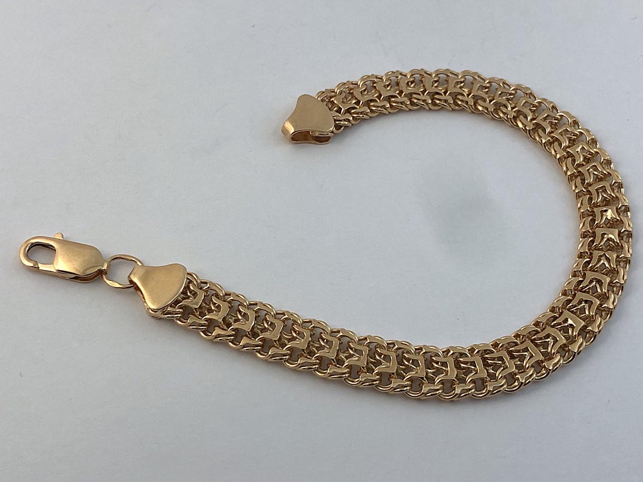 Браслет золоченый серебряный мужской Фараон р. 19