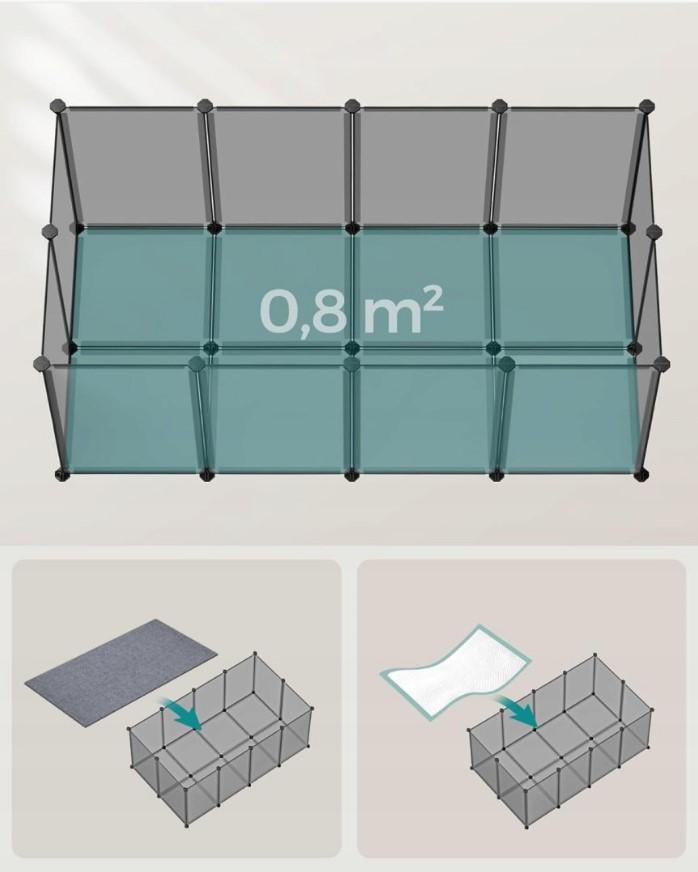 Вольєр для вигулу дрібних тварин 12x63x42 см - фото 2