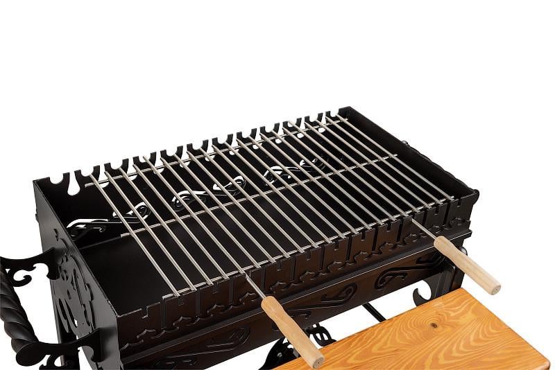 Мангал гриль Smoke House BBQ в комплектації Maximum 850х600х850 мм на 15 шампурів з кришкою BBQ грати та шампурами Античний (27860589) - фото 4 Мангал гриль Smoke House BBQ в комплектації Maximum 850х600х850 мм на 15 шампурів з кришкою BBQ грати та шампурами Античний (27860589) - фото 4