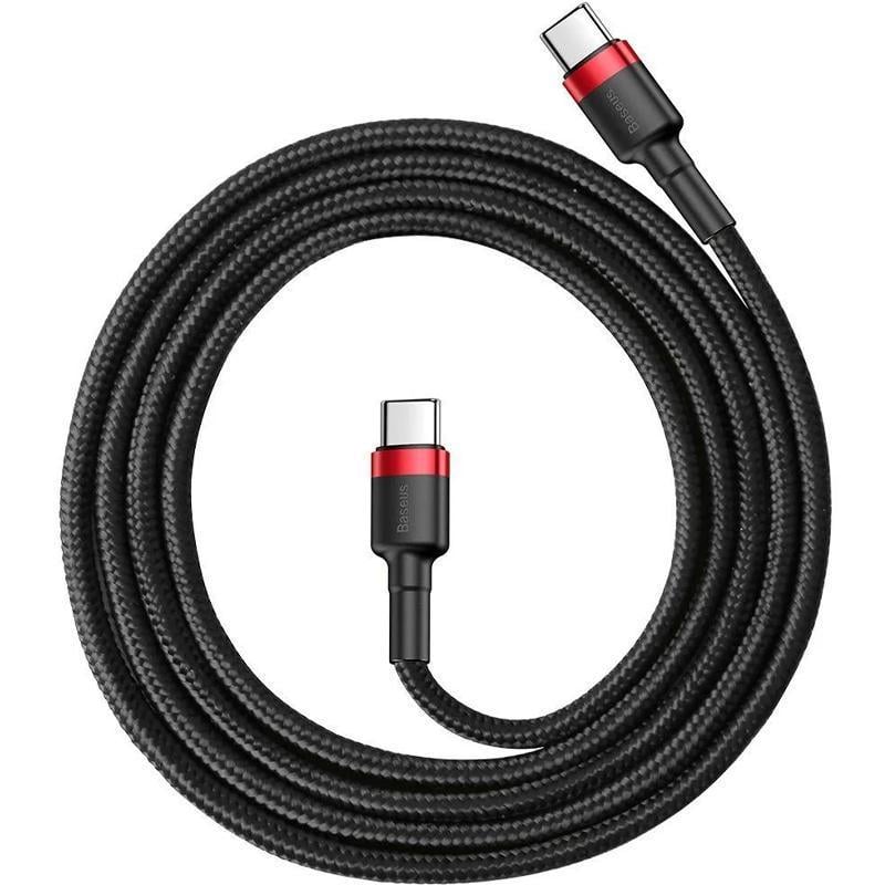 Кабель Baseus CATKLF-G91 Cafule Cable Type-C to Type-C PD2.0 60W 20V 3A 1 м Black/Red