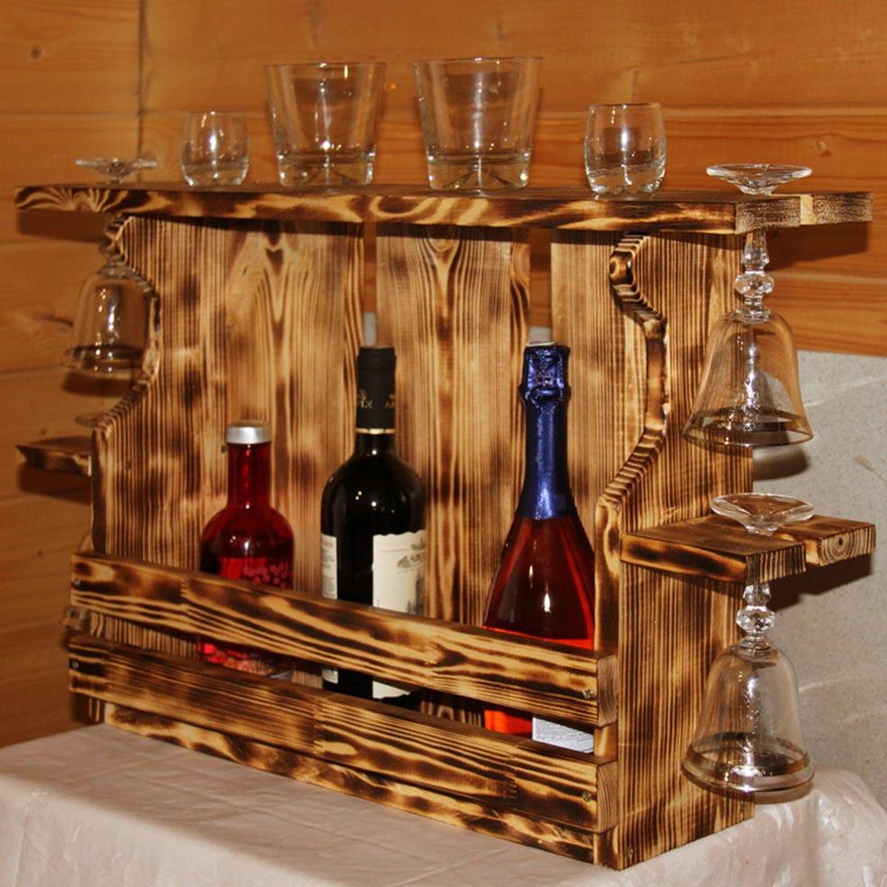 Полка для вина настенная из дерева Сиданука Трюфель (ПНК-013228)