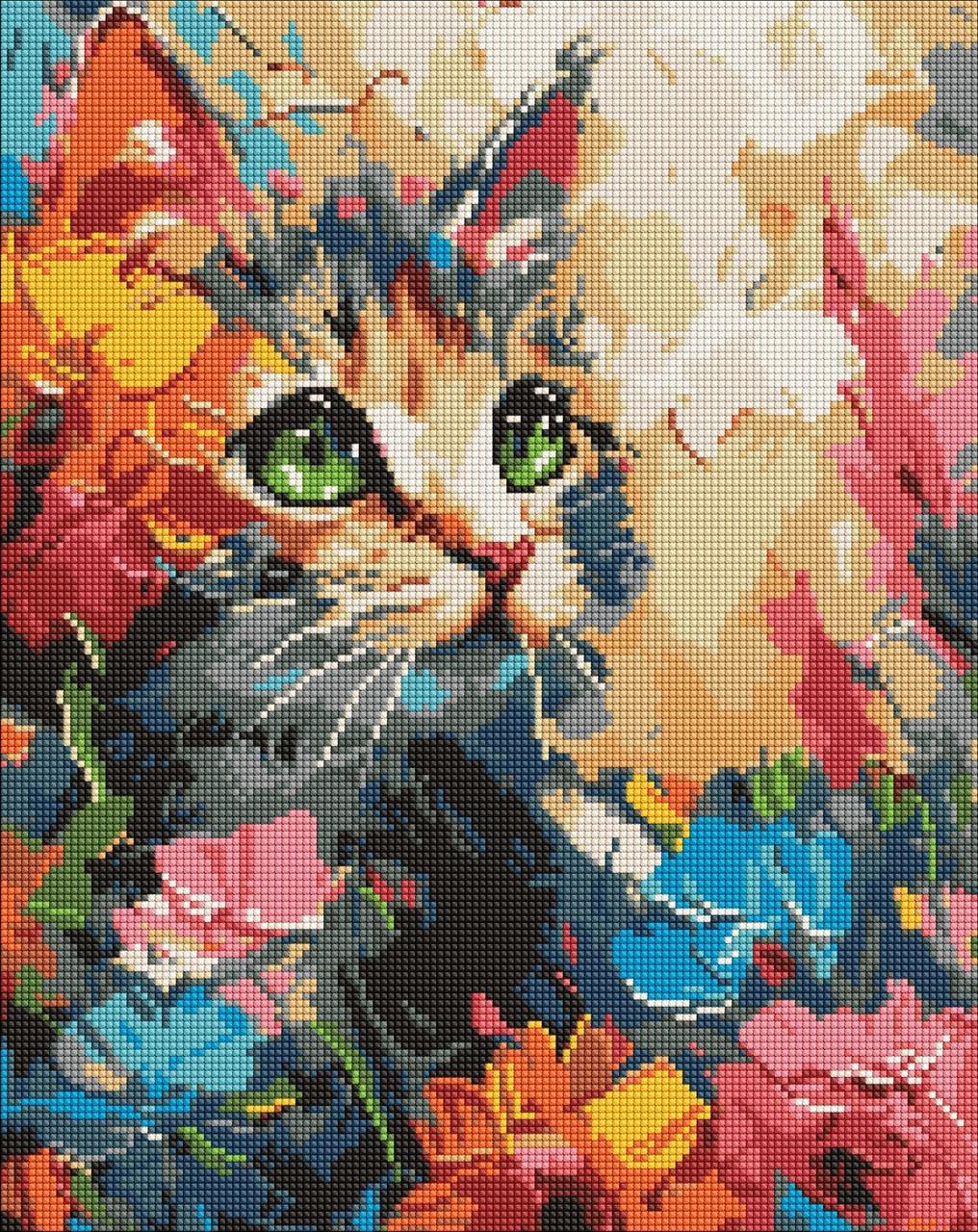 Алмазная мозаика Ideyka Пушистый котик 40х50 см (AMO7994)