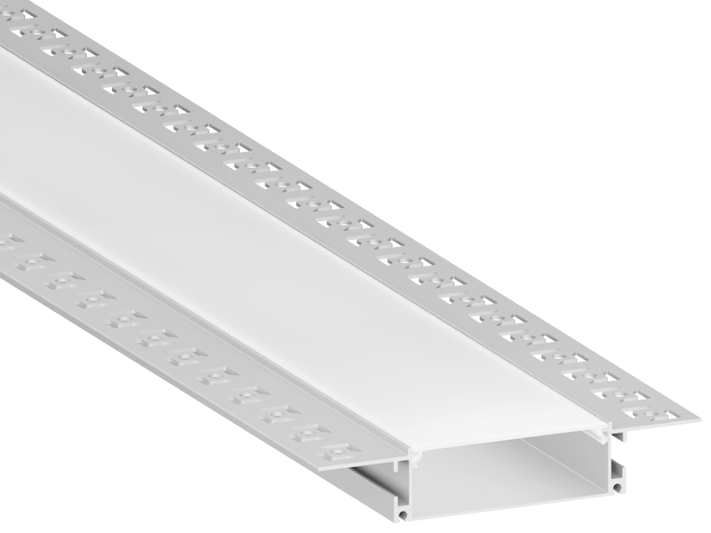 Профиль алюминиевый анодированный LEDUA АЛ-51 + рассеиватель для LED ленты для гипсокартона под штукатурку 3 м (6122)