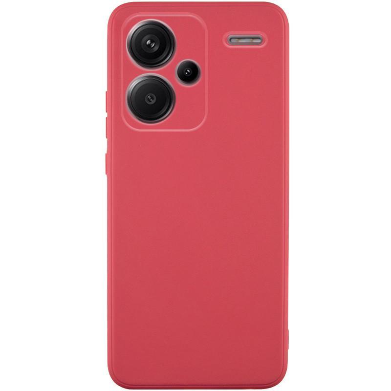 Противоударный Силиконовый чехол Candy Full Camera для Xiaomi Redmi Note 13 Pro+ Красный/Camellia