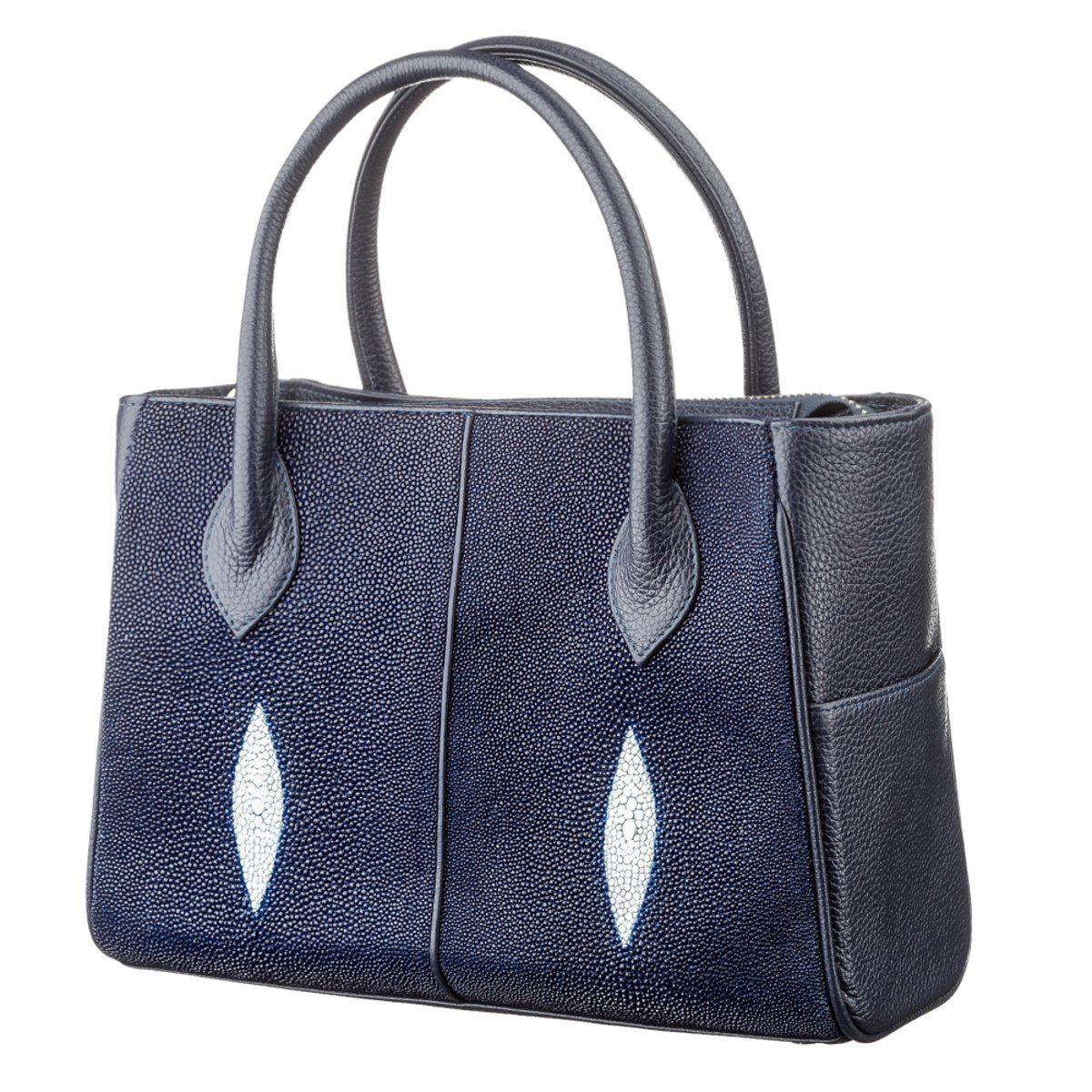 Сумка Stingray leather 18611 из натуральной кожи морского ската Синий