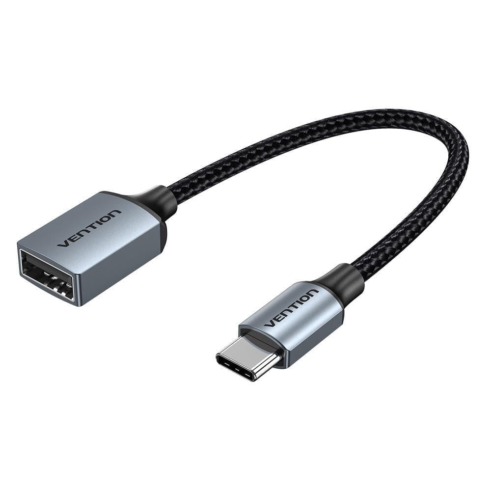 Кабель OTG нейлоновый Vention USB-C/USB-A/0.15 м Серый (CCWHB) Кабель OTG нейлоновый Vention USB-C/USB-A/0.15 м Серый (CCWHB)