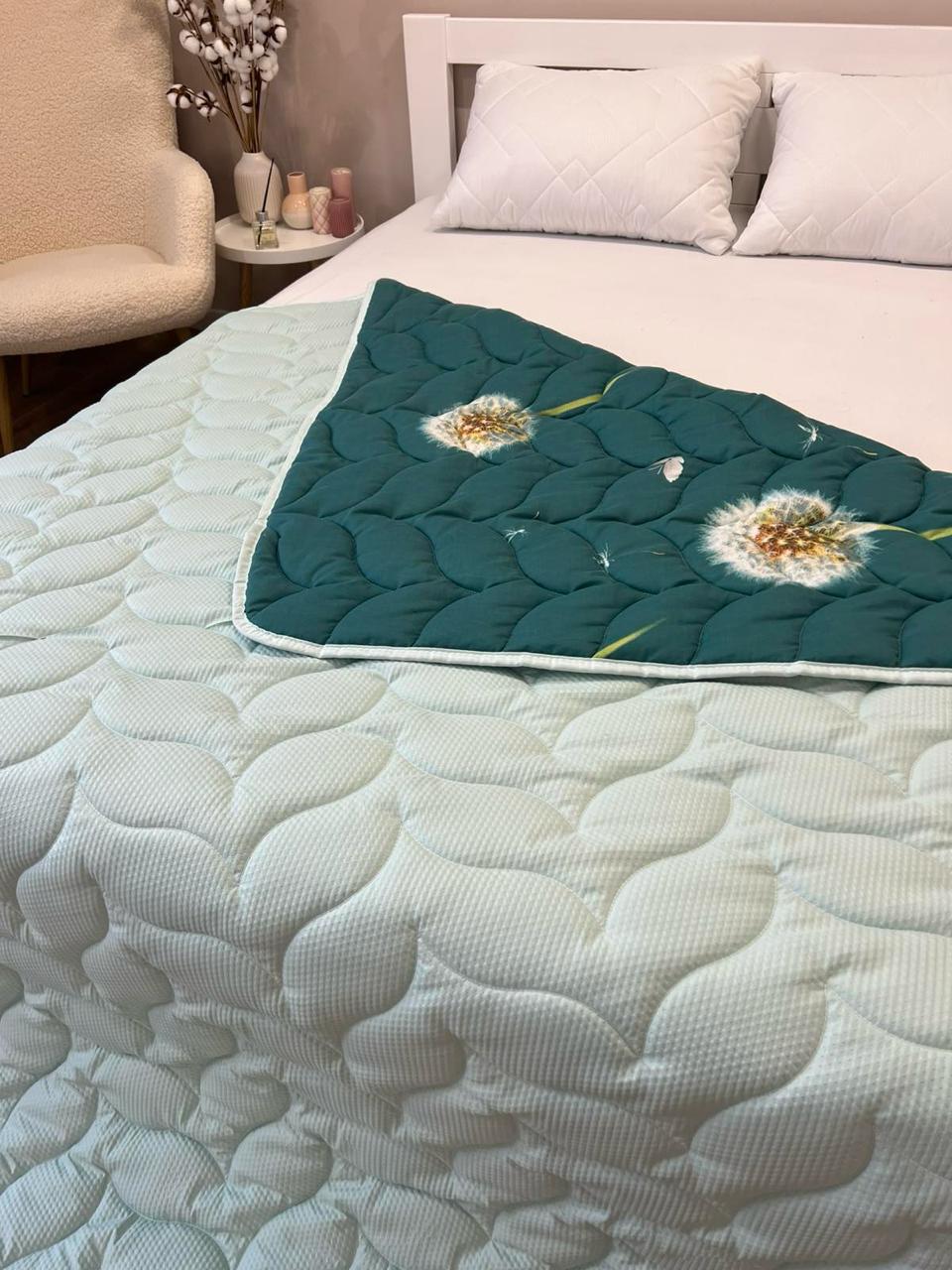 Ковдра літня двостороння з малюнком євро 200x220 см Бірюзова (27480935) - фото 5 Ковдра літня двостороння з малюнком євро 200x220 см Бірюзова (27480935) - фото 5