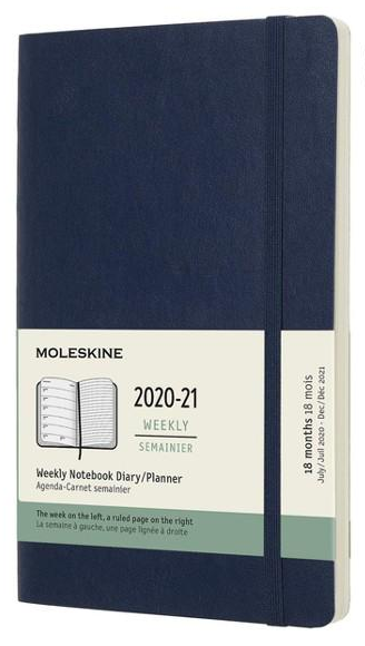Еженедельник Moleskine 2020-2021 средний Синий (DSB2018WN3Y21)