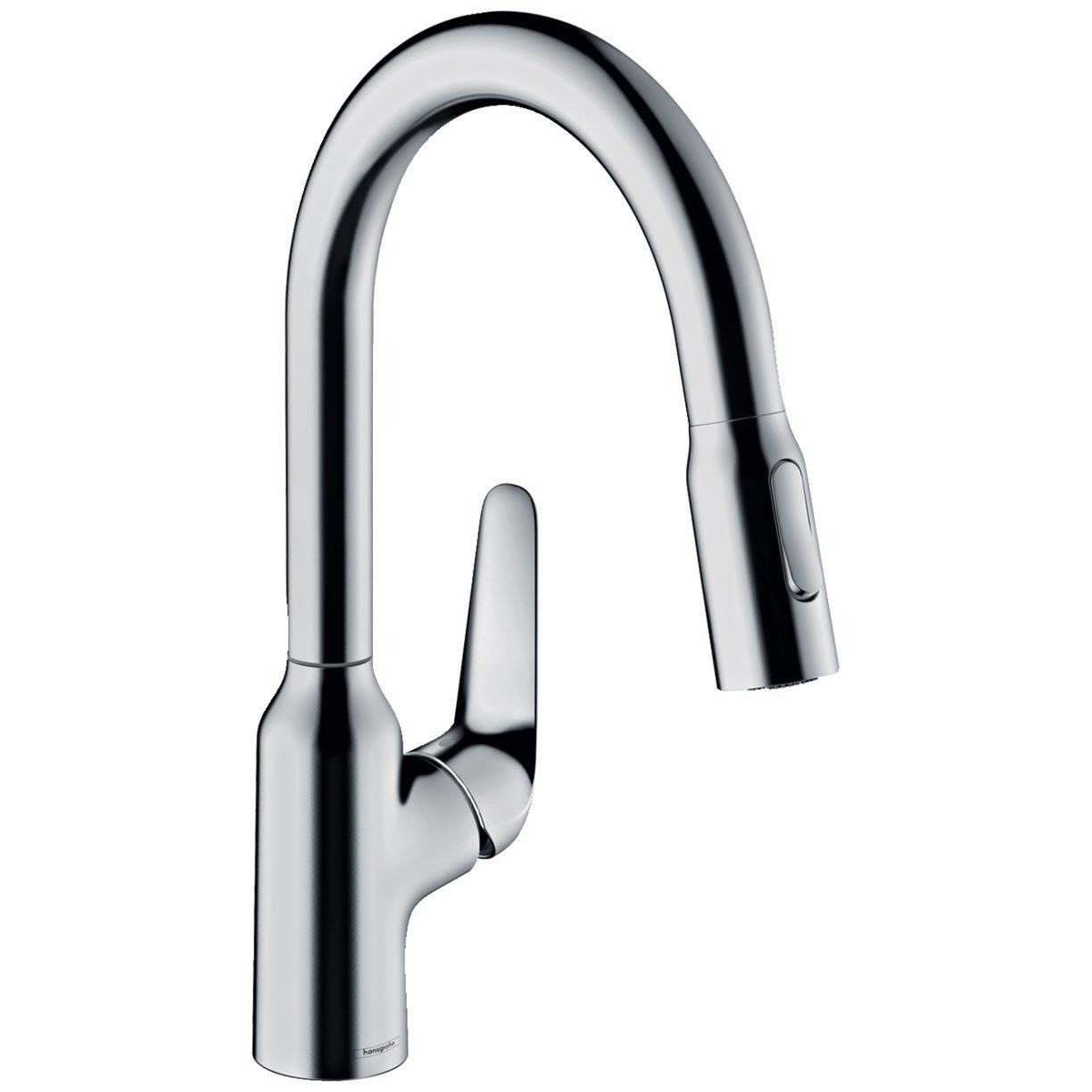 Смеситель для кухни Hansgrohe Focus M42 71801000 с видвижной лейкой Хром (75576)