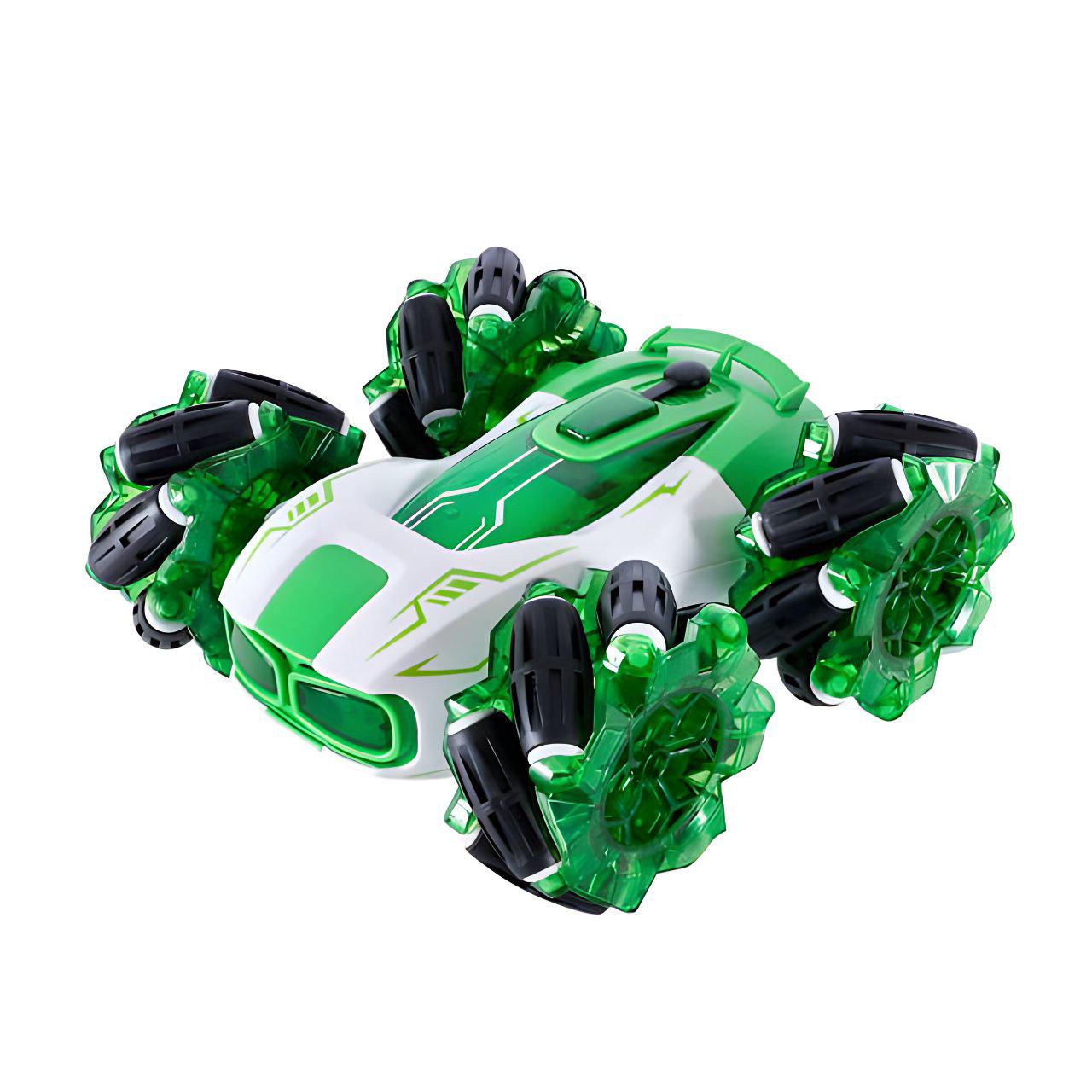 Машинка HG4-33-02 трюковая 2.4G аккумулятор/свет и музыка/роликовые колеса 16 см Зеленый (27921006)