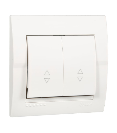 Выключатель двойной Lezard Deriy проходной Белый (26324502)
