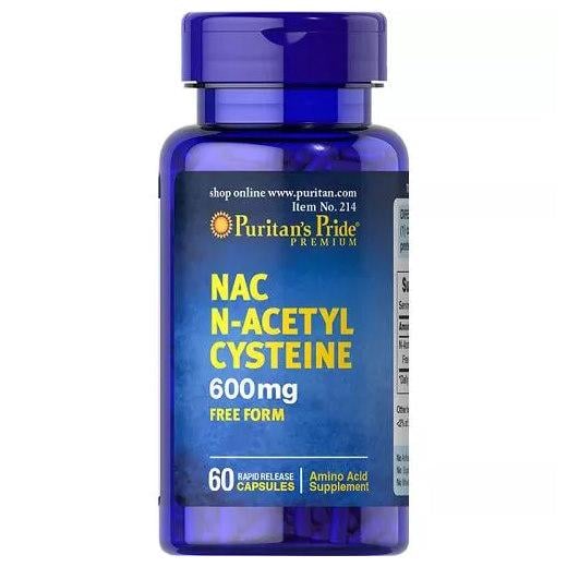 Аминокислота Puritan's Pride N-Acetyl Cysteine 600 мг 60 капс. (4668)