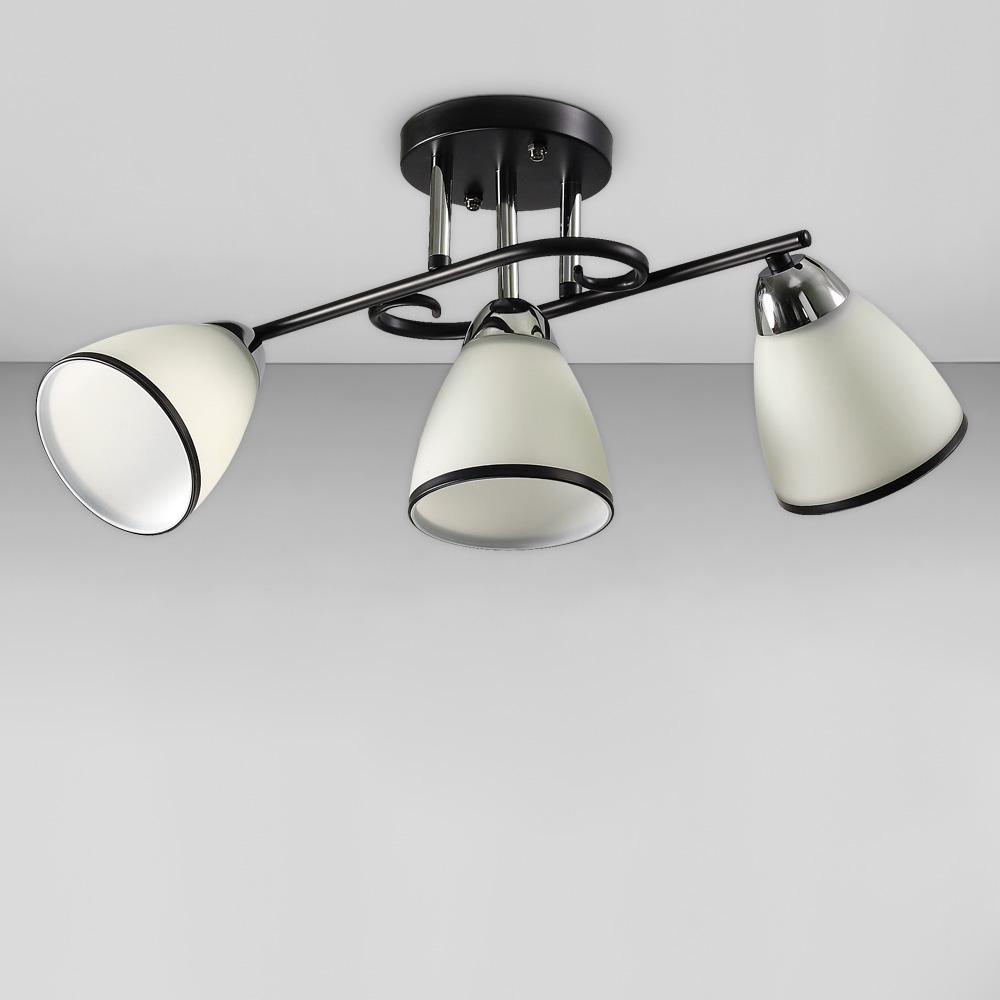 Люстра потолочная Light House SC-18696/3 CR/BK 520х170х250 мм Черный/Хром/Белый