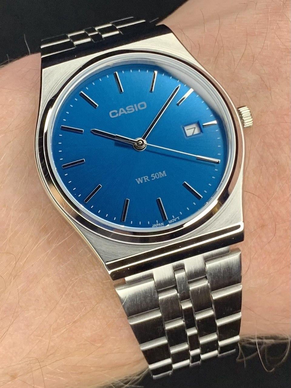 Мужские наручные часы Casio MTP-B145D-2A2 Timeless Collection со стальным корпусом Синий (2668163623)