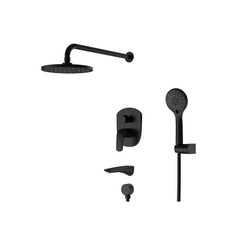 Душевая система встраиваемая KOER KB-64008-05 со смесителем Черный (KR3477)