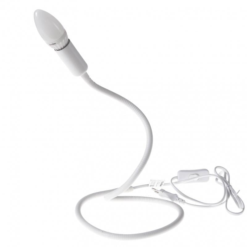 Настольная лампа в современном стиле гибкая Brille BL-423T/1 E14 WH
