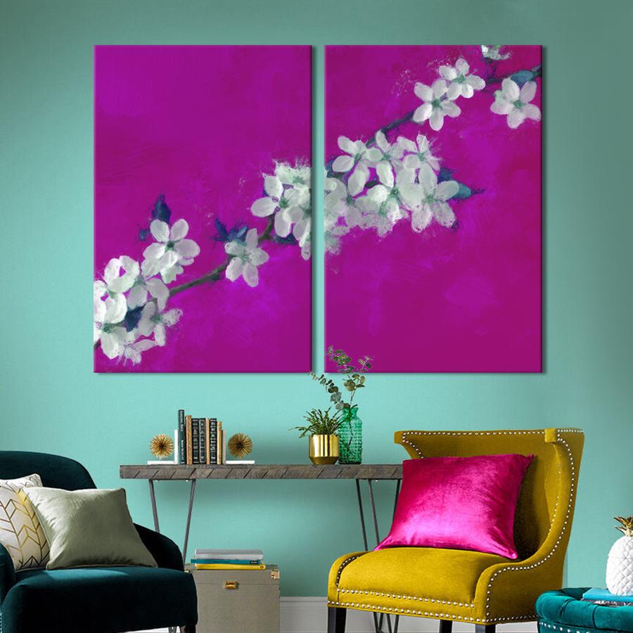 Картина на холсте Белые цветы вишни 165x122 см (874-2)