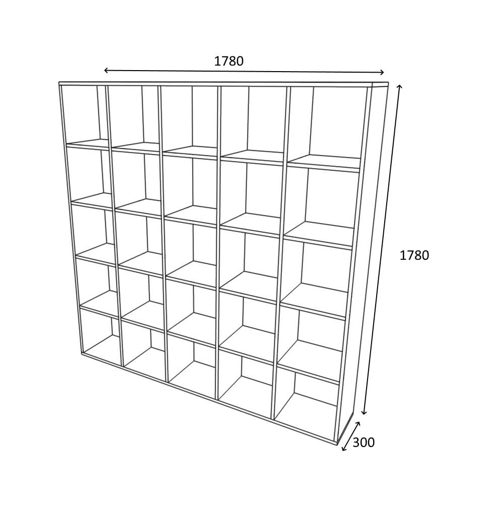 Стелаж для дому на 25 полиць Леон 1780х1780х300 мм Венге - фото 6
