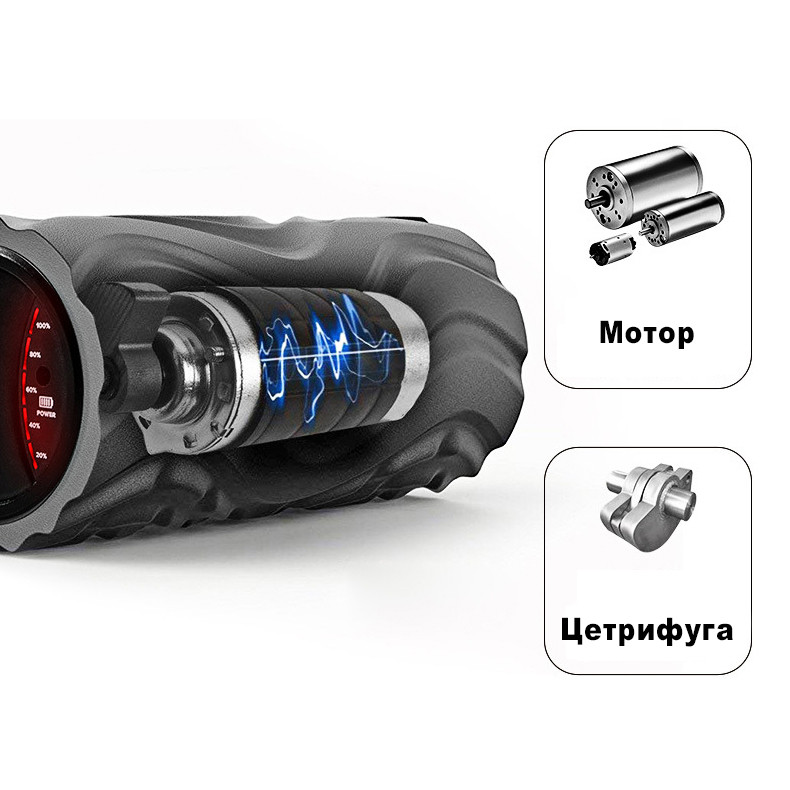 Вибрационный массажный валик с 5 уровнями интенсивности Серый (0073) - фото 7