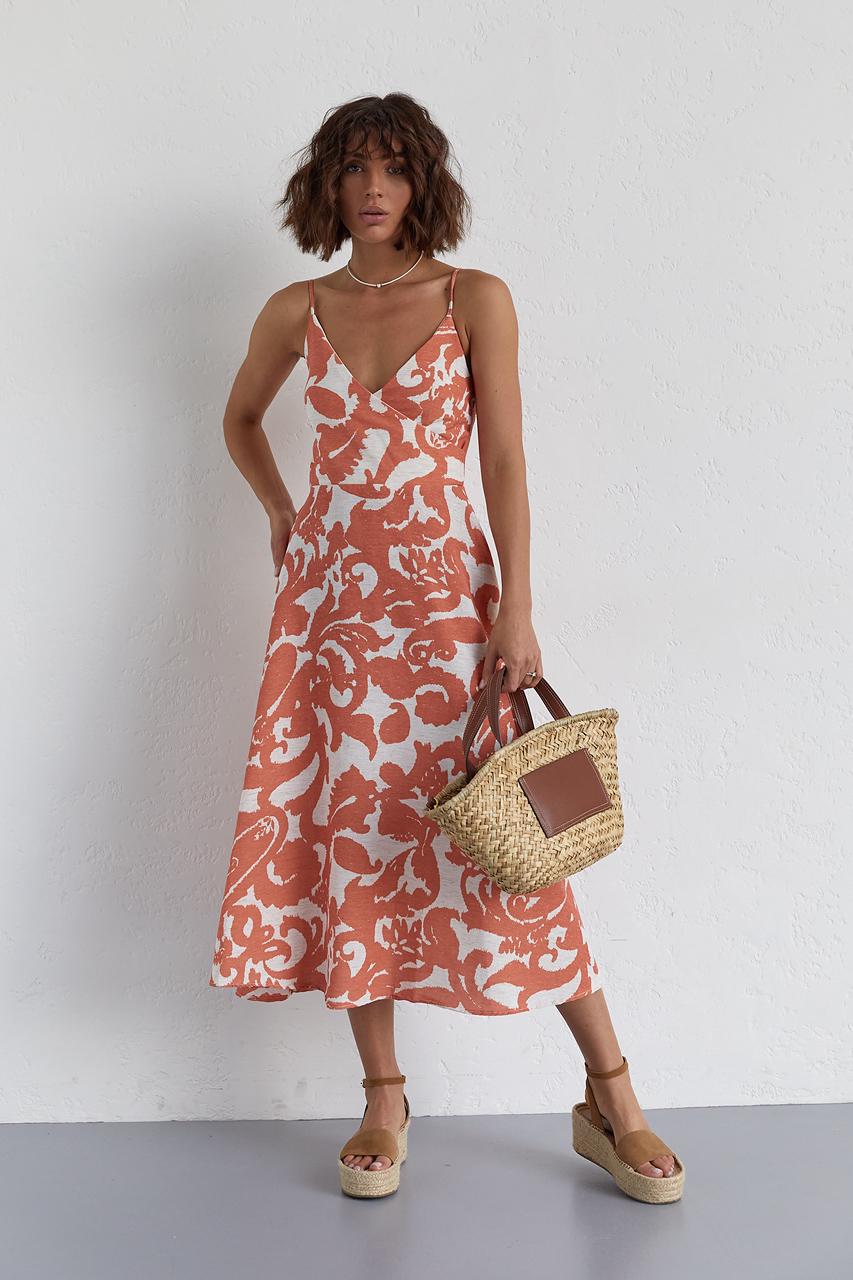 Сарафан на бретелях с юбкой клеш S Оранжевый (11290370) - фото 7 Сарафан на бретелях с юбкой клеш S Оранжевый (11290370) - фото 7