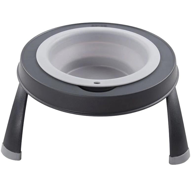 Миска одинарна для собак Dexas Single Elevated Feeder Small на складаній підставці 360 мл Світло-сірий (PW130432429)