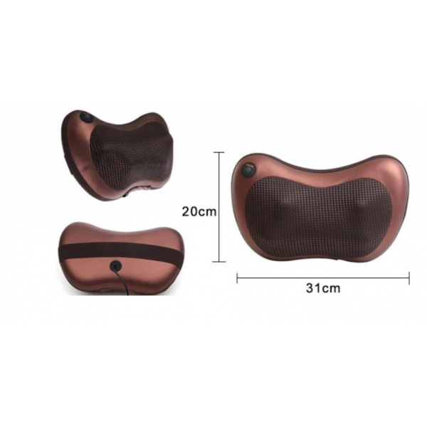 Подушка массажная Massage Pillow QY-8028 инфракрасный роликовый массажер для шеи и спины 8 массажных ролика (1446) - фото 3