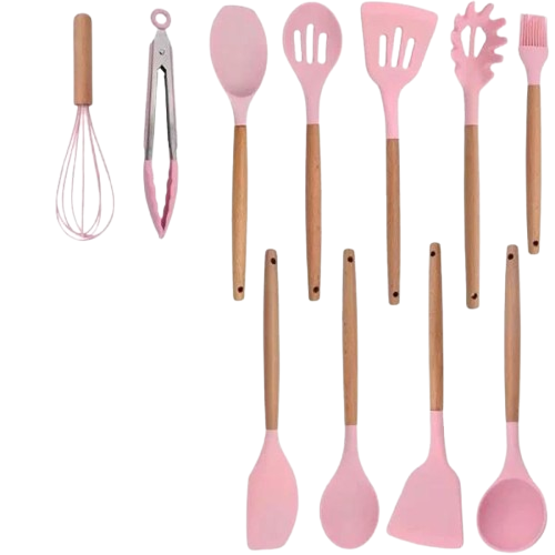 Набор кухонных принадлежностей 12 предметов Розовый (0442-2)