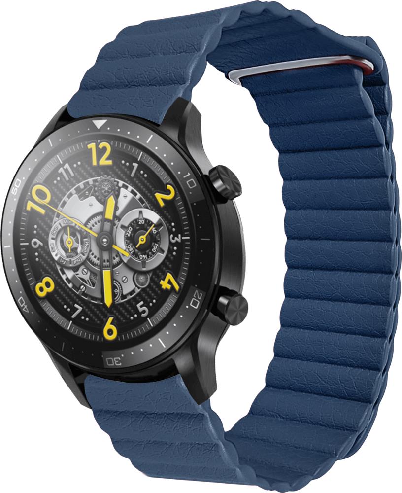 Ремешок кожаный Genis для Realme Watch S Pro Blue (26526-28)