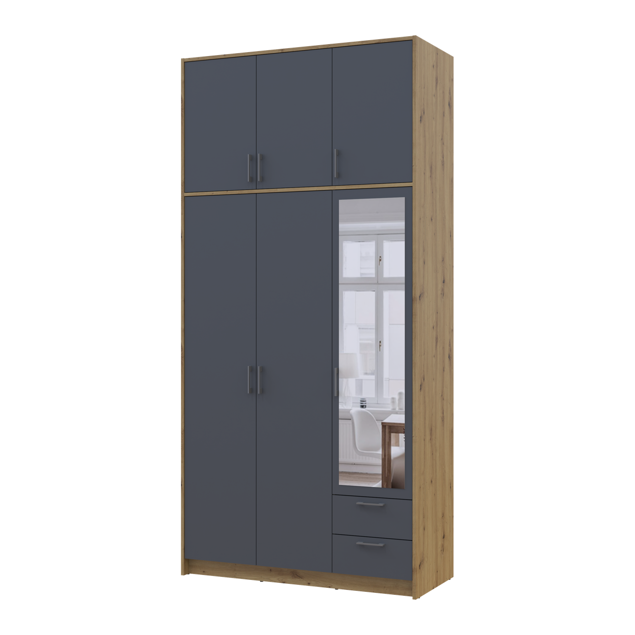 Антресоль висока Doros Ронді 3 ДСП 121х52х65 см Дуб Артізан/Графітовий (41516182) - фото 7 Антресоль висока Doros Ронді 3 ДСП 121х52х65 см Дуб Артізан/Графітовий (41516182) - фото 7