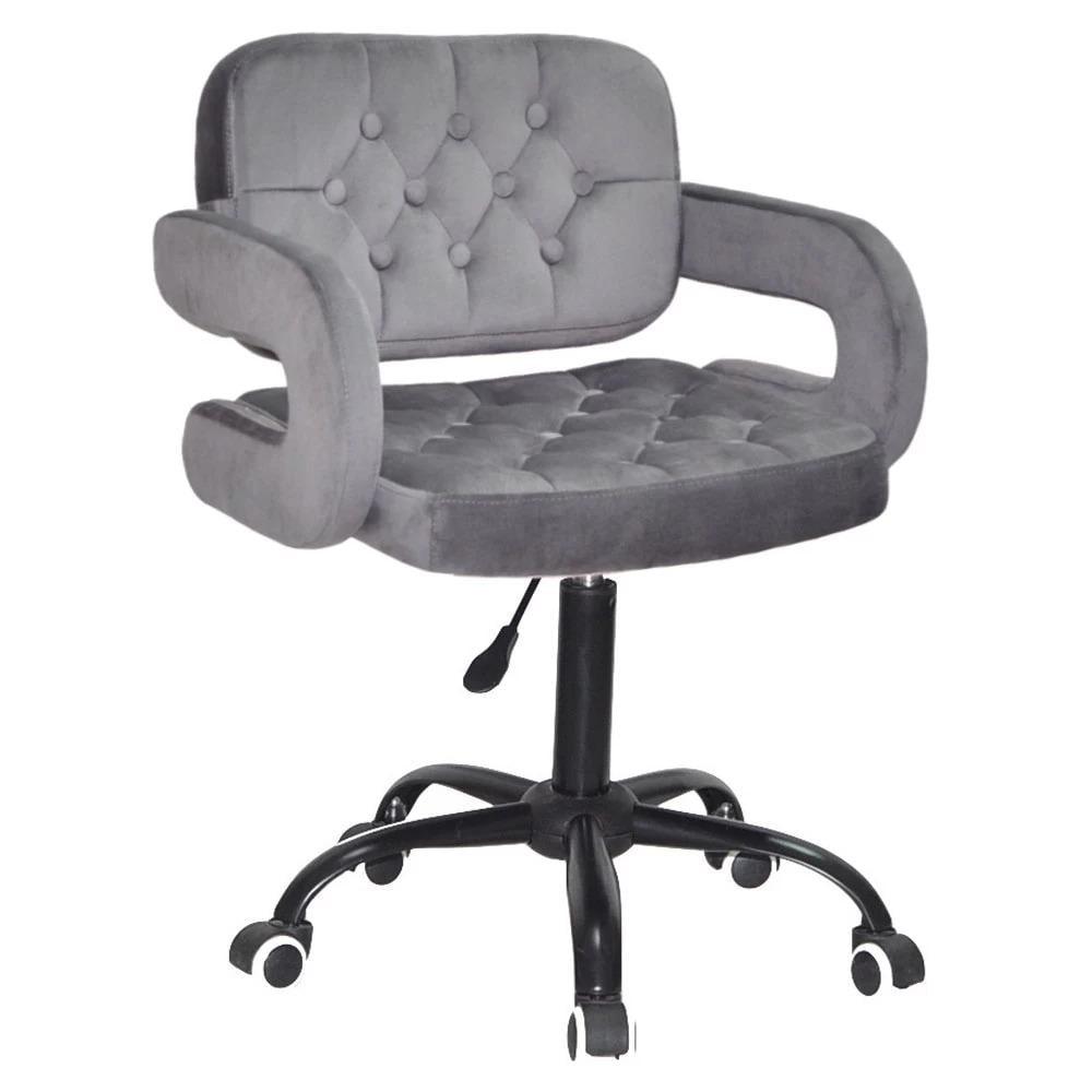 Стул FANCY OFFICE BLACK 1034 бархат Серый (900520)