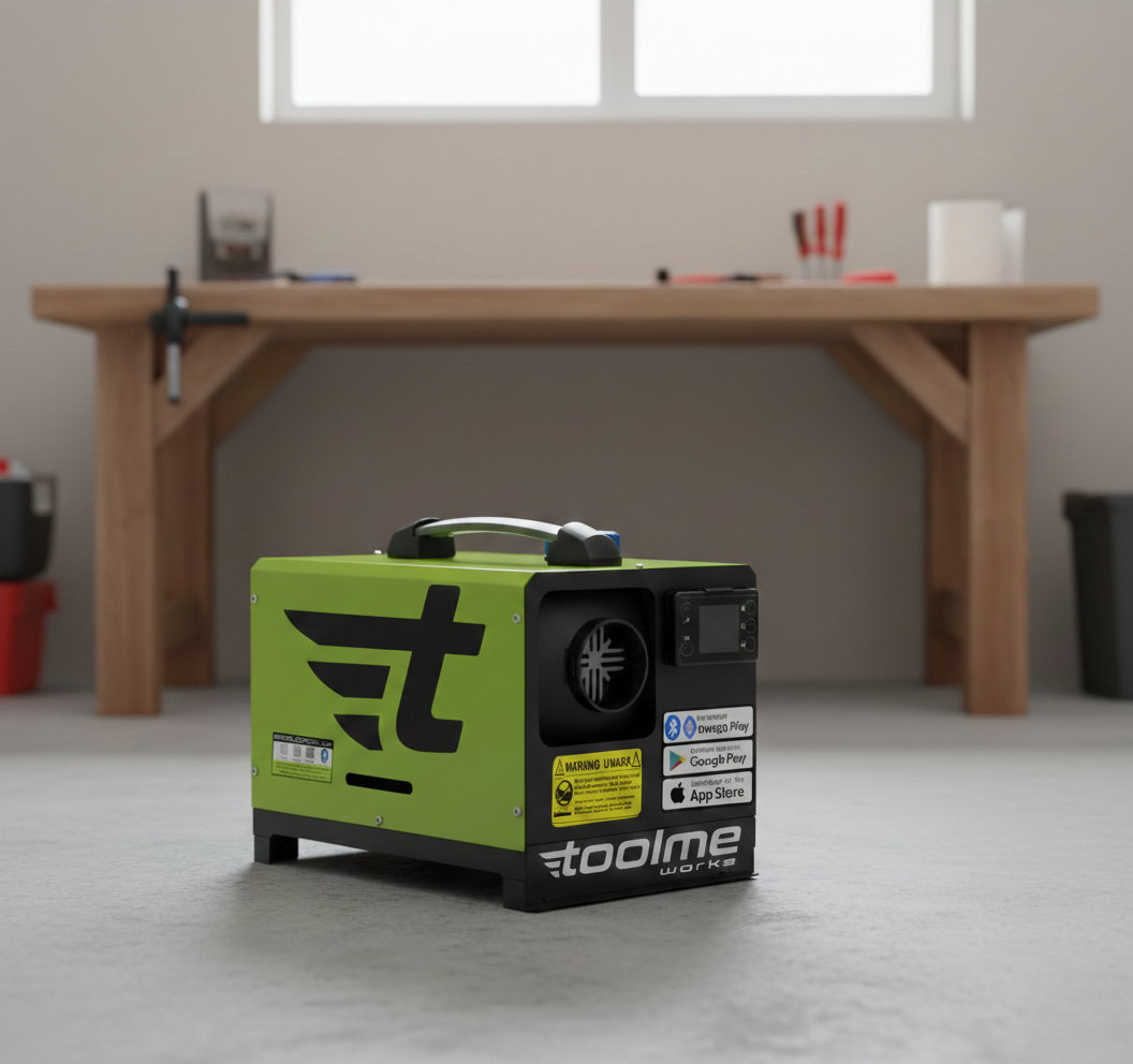 Дизельный автономный обогреватель Toolme с LCD-дисплеем и пультом и Bluetooth 9 кВт Зеленый (TM188 (7)))