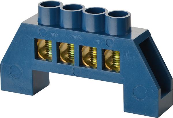 Шина нулевая АСКО BC-6В 4 отверстия 8x12 мм медь в корпусном изоляторе крепления по краям (A0150120087)