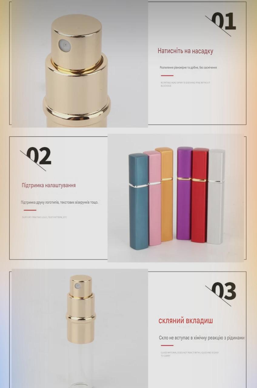 Атомайзер скляний в металевому корпусі 12 мл (2794845472) - фото 4