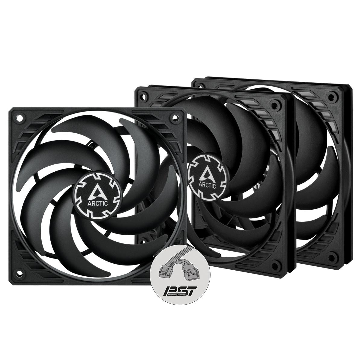 Вентилятор корпусный Arctic P12 Slim PWM 120 мм 4 pin FDB 3 шт. Black (ACFAN00275A)