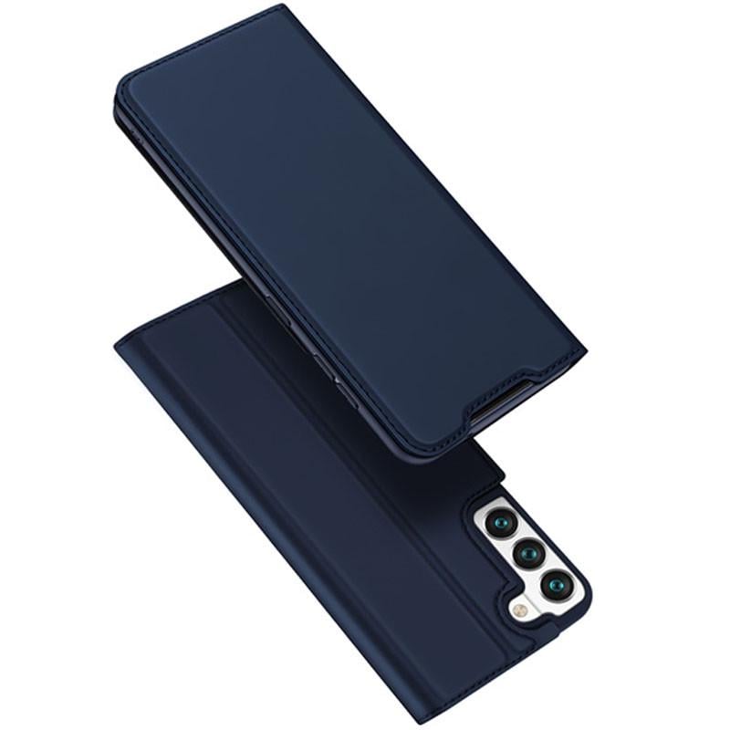 Противоударный чехол-книжка Dux Ducis с карманом для визиток для Samsung Galaxy S22+ Синий