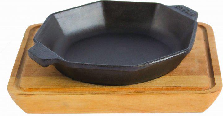 Сковорода чугунная порционная восьмиугольная с подставкой Brizoll H8-1625-D (NA000095)