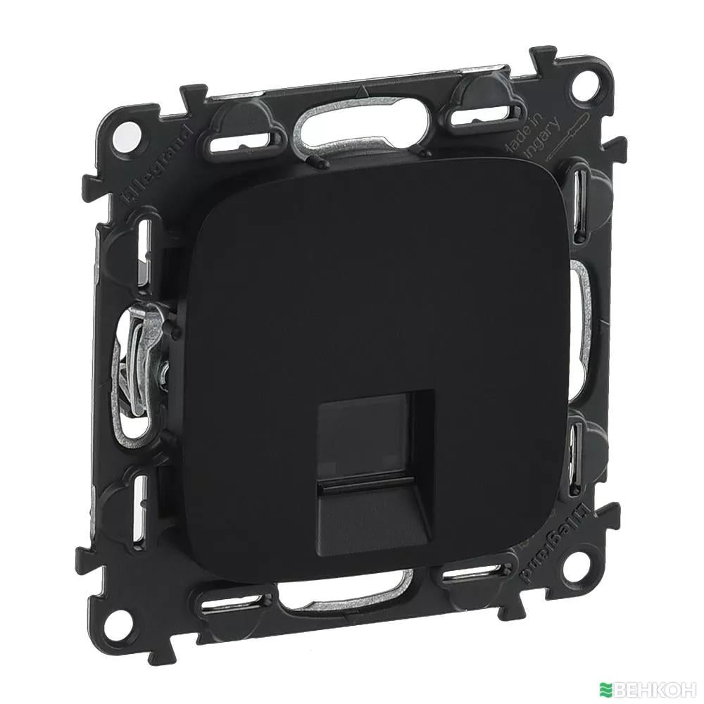 Розетка Legrand Valena ALLURE RJ-45 Cat.5e UTP скрытый монтаж Черный (753950)