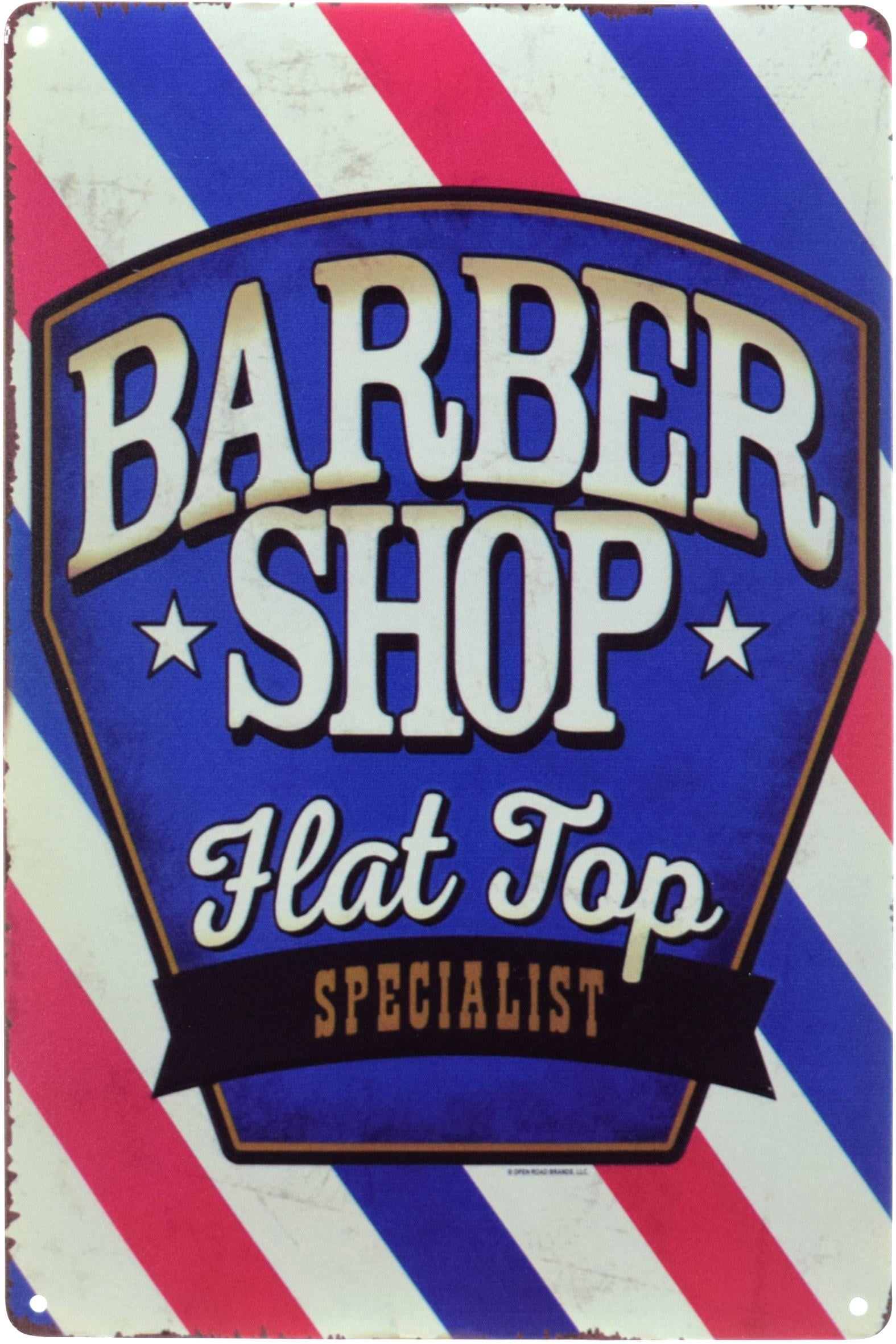 Табличка металева Барбершоп Фахівець Авіаносців/Barber Shop Flat Top Specialist 20x30 см