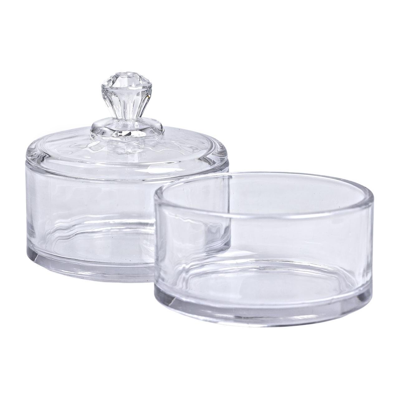 Цукерниця двоярусна скляна з кришкою кругла 10 см (5969)