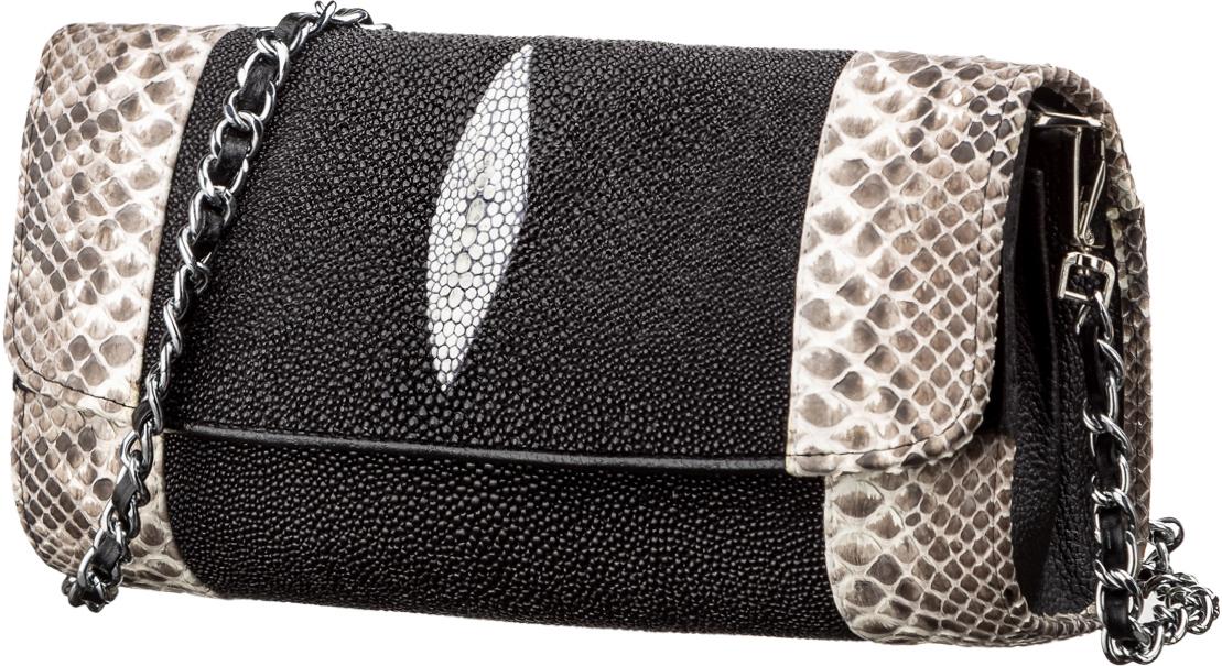 Сумка - клатч Stingray Leather 18219 из натуральной кожи морского ската Черный