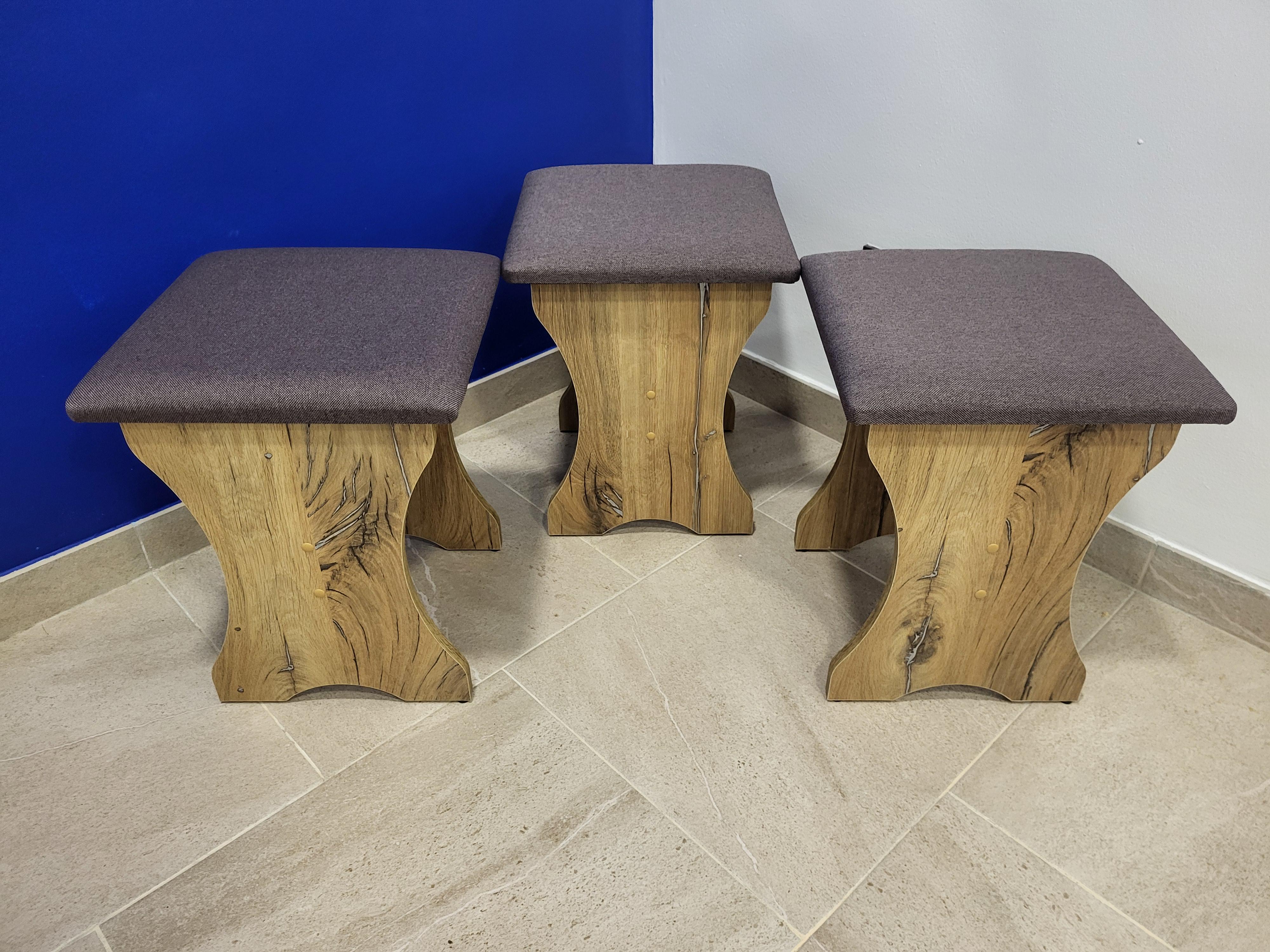 Комплект табуретов Семейный 35х35х44 см 3 шт. Дуб Флагшток/Бонус Нова (TTT-DF-BN)