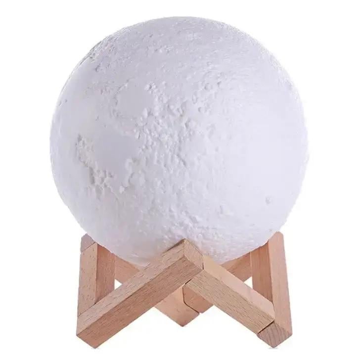 Ночник настольный 3D Moon Lamp Луна 14 см White (3_08104)