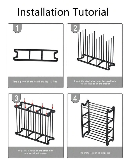 Подставка для обуви складная Shoe rack на 8-12 пар обуви на 4 полки (3084_And) - фото 4