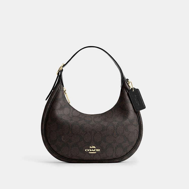 Сумка жіноча Coach Emily Shoulder Bag In Signature Canvas Коричневий (37011279)