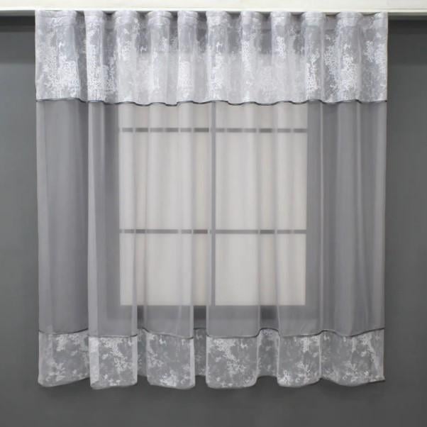 Тюль на кухню 280х170 см Серый/Белый (00к 59-964)